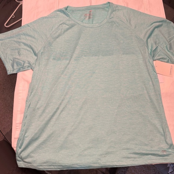 Aruba Blue Heather Swim Tee. Relaxed Fit 3/4 Sleeve T-Shirt - Picture 2 of 6